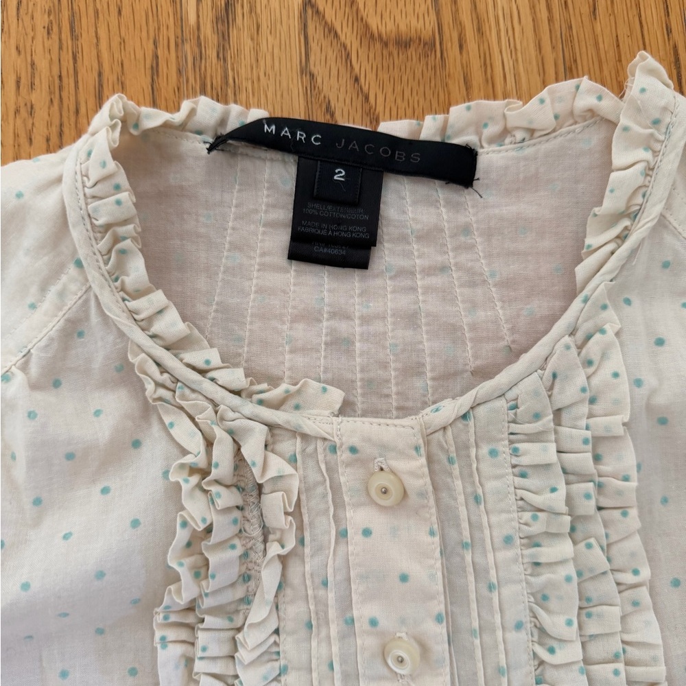 Marc Jacobs Cream Ruffled Blouse - Picture 3 of 9